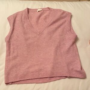 H&M Women's Pink V-Neck Sweater Vest